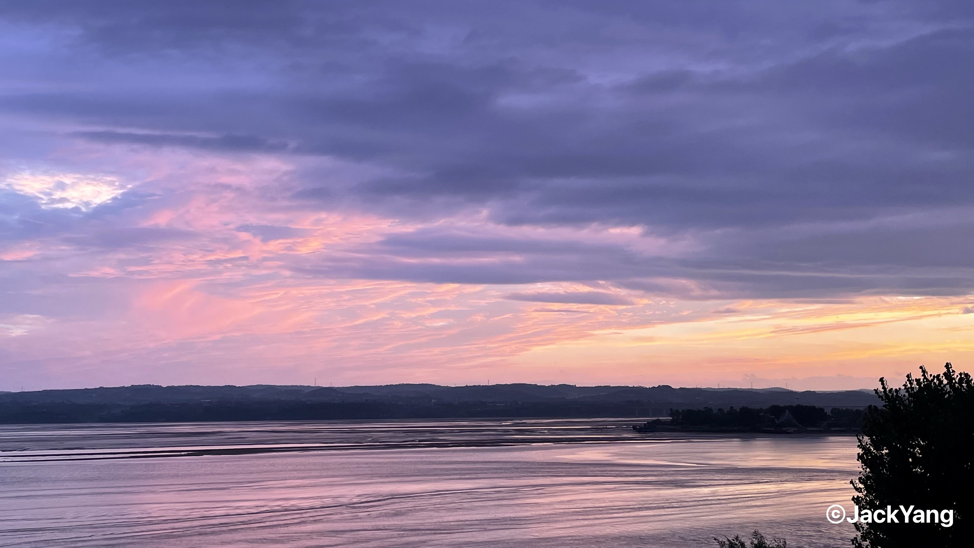 Evening light beside the Yellow River in China