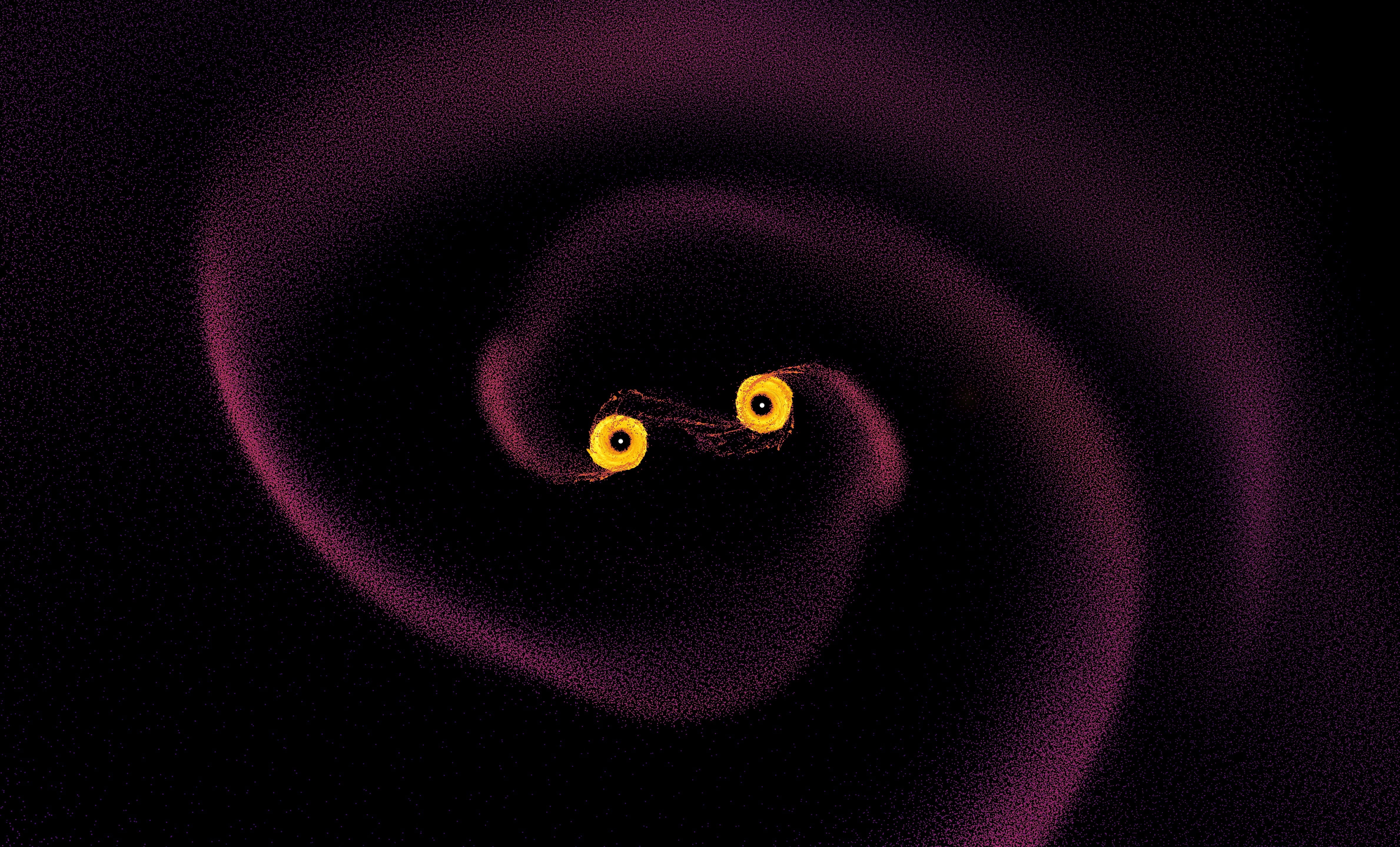 Hydrodynamic simulation of luminous gas streams and circumstellar disks inside a circumbinary disk cavity